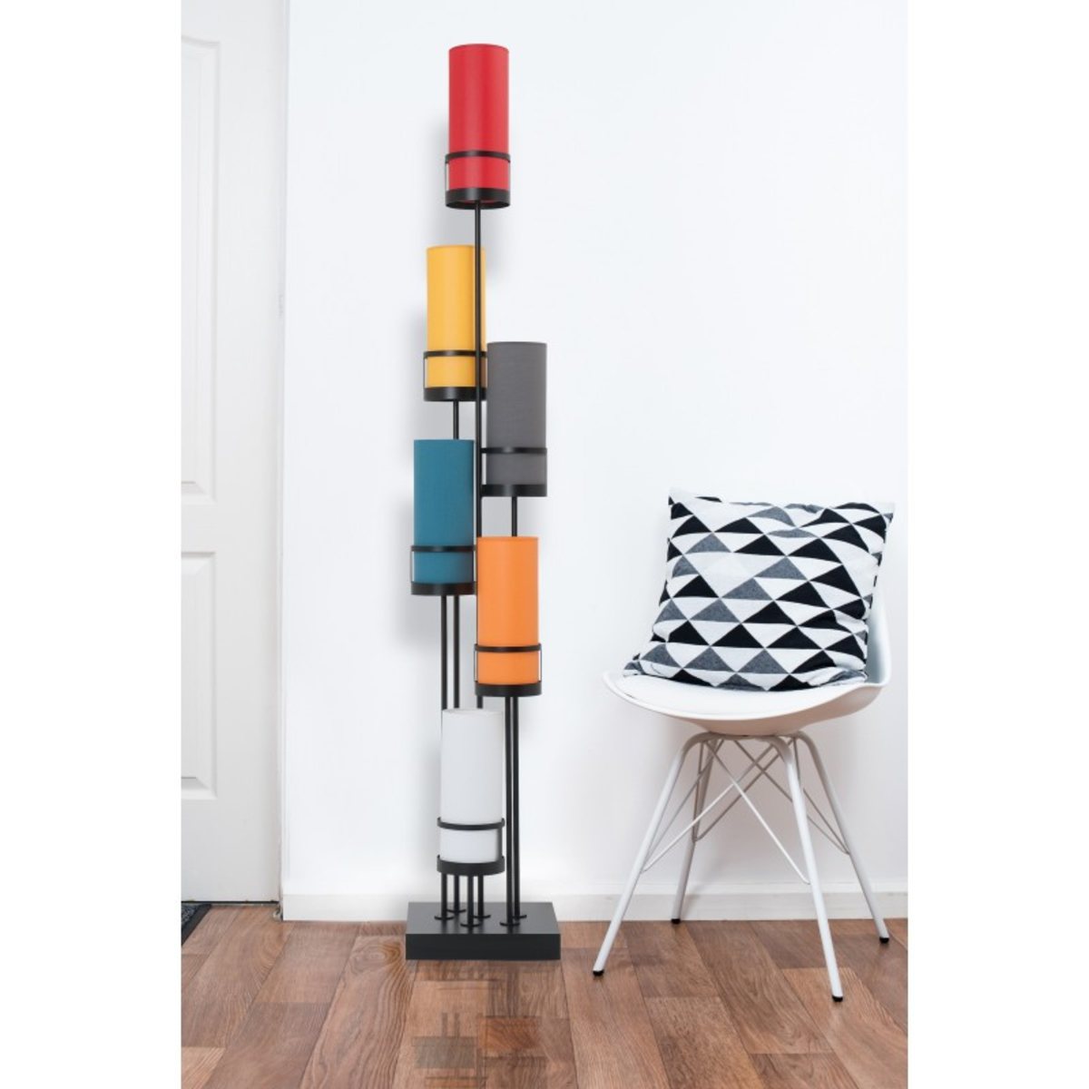 Sixt Floor Lamp With Multicoloured Shades Queenstreet Carpets