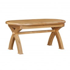 Kingsbury Oak Oval Cross Leg Extending Dining Table