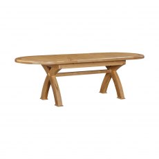 Kingsbury Oak Oval Cross Leg Extending Dining Table