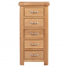 Chagford Oak 5 Drawer Tall Chest