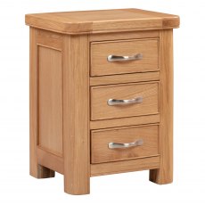 Chagford Oak 3 Drawer Bedside