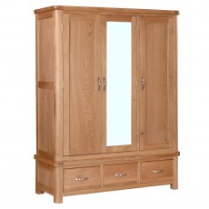 Chagford Oak Triple Wardrobe