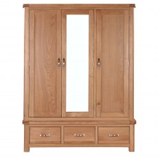 Chagford Oak Triple Wardrobe