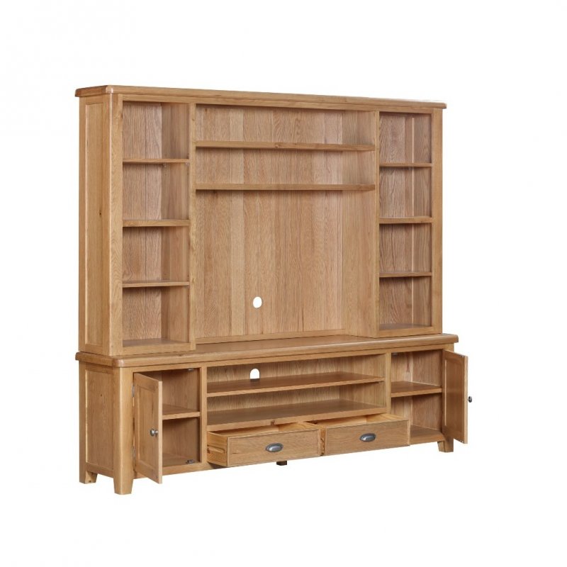 Papaya Kingsbury Oak Media Bookcase Top for XL TV Unit (top only)