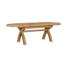 Papaya Kenton Oak Oval Cross Leg Extending Dining Table