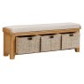 Papaya Kingsbury Oak Hall Bench with Baskets