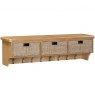 Papaya Kingsbury Oak Wall Shelf with Hooks & Baskets