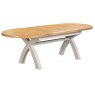 Papaya Kingsbury Painted Oval Cross Leg Extending Dining Table