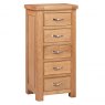 Papaya Chagford Oak 5 Drawer Tall Chest