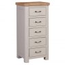 Papaya Chagford Painted 5 Drawer Tall Chest